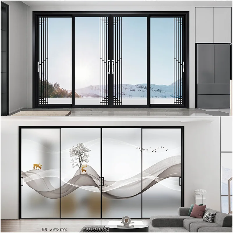 Aluminum Alloy Panoramic Sliding Door A-660 Tempered Glass Door Foreign Trade Export A-675 Soundproof Indoor Swing Door