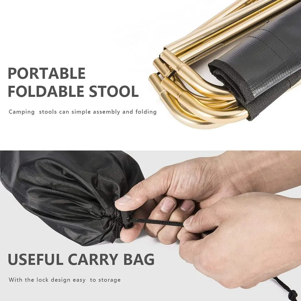 Sgabello da campeggio pieghevole portatile in lega di alluminio per esterni MIni sedia da pesca per riporre mobili ultraleggeri MIni Storage