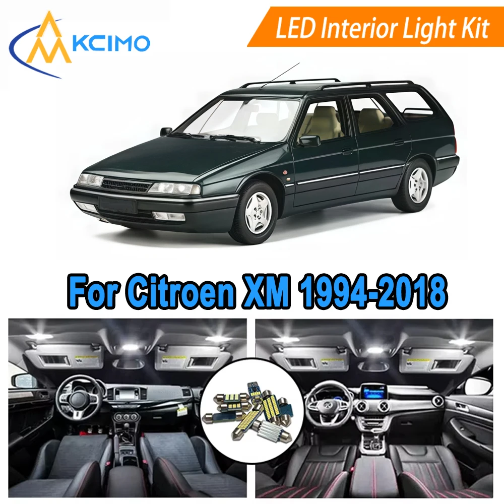 

Interior Light Bulb Set For Citroen XM (1994-2018) Bright 6000K White/Blue Dome Map Door Light Bulbs Replacement​