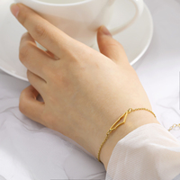 HIPEE Fashion Stainless Steel Chain Bracelet For Women Irregular Hollow Charm Bracelet Jewelry for Women Christmas Gift