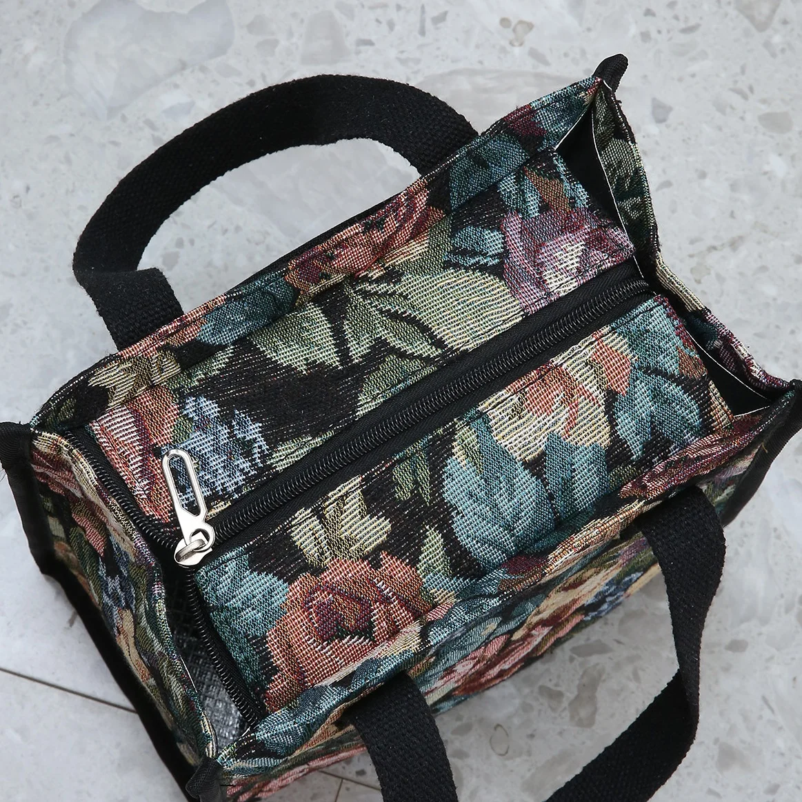 New, Thickened Knitted Jacquard Fabric, Tote Bag, Bento Bag, Aluminum Foil Insulation to Bring Lunch Box Storage Bag to Work