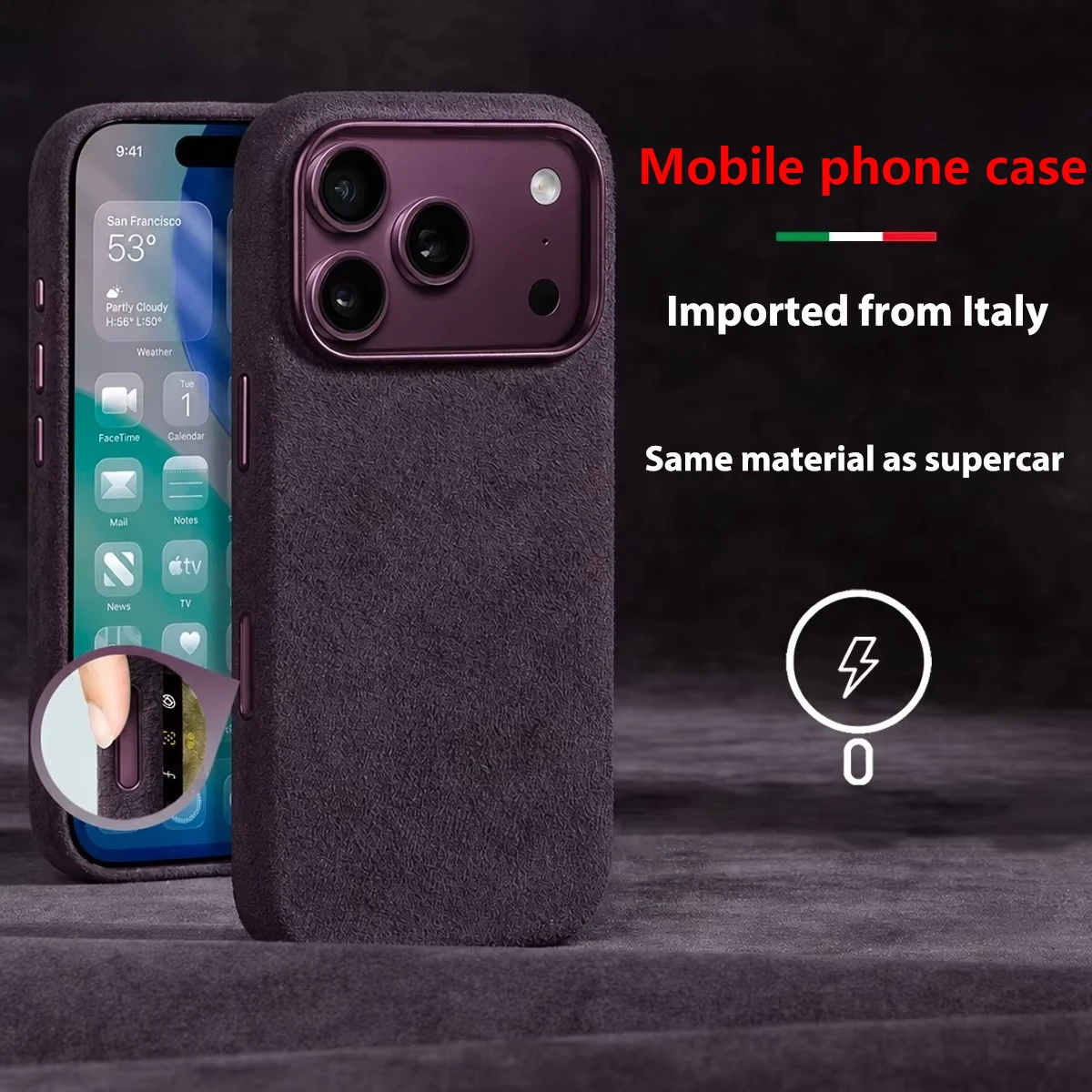 For IPhone 18 Pro Max Alcantara Magnetic Case with MagSafe Supercar Same Suede Luxury Leather Cover for IPhone 18 17 Pro Max