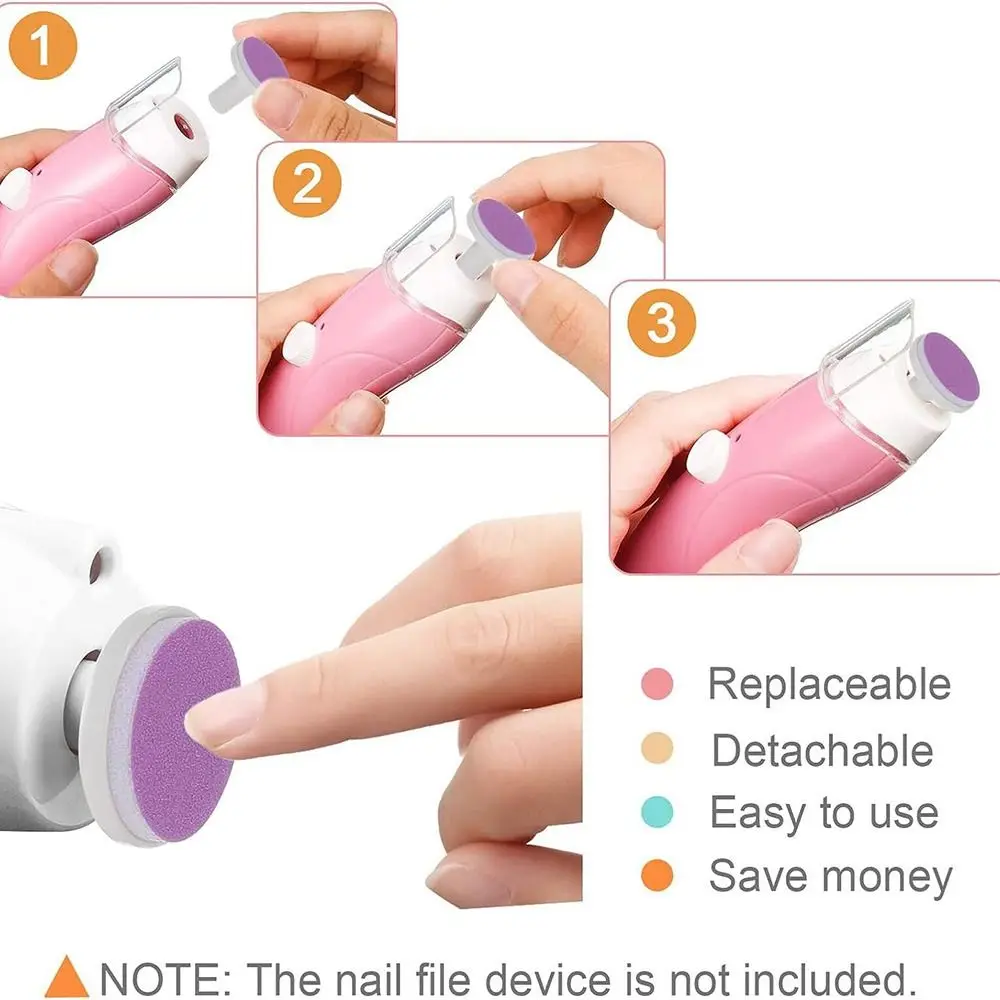 20pcs Durable Abrasive Paper Nail File Pads Nail Clipper Trimmer Refill Nail Trimmer Pads Grinder Nail Grinding Heads