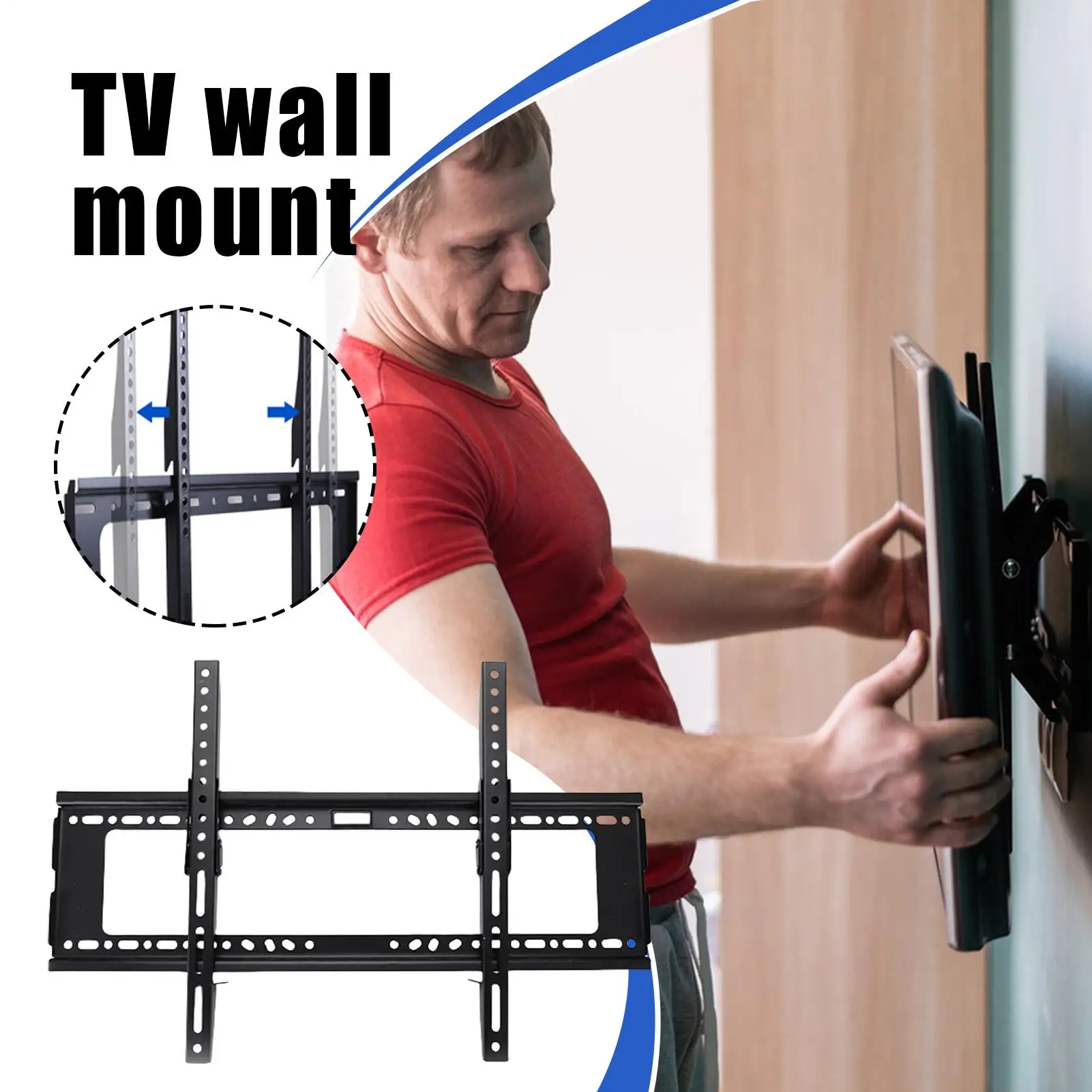 Tv Wall Mount Bracket เอียง Tv Wall Mount ปรับติดตั้งง่าย Stable สําหรับโฮมเธียเตอร์ห้องนอน 32-70 นิ้ว