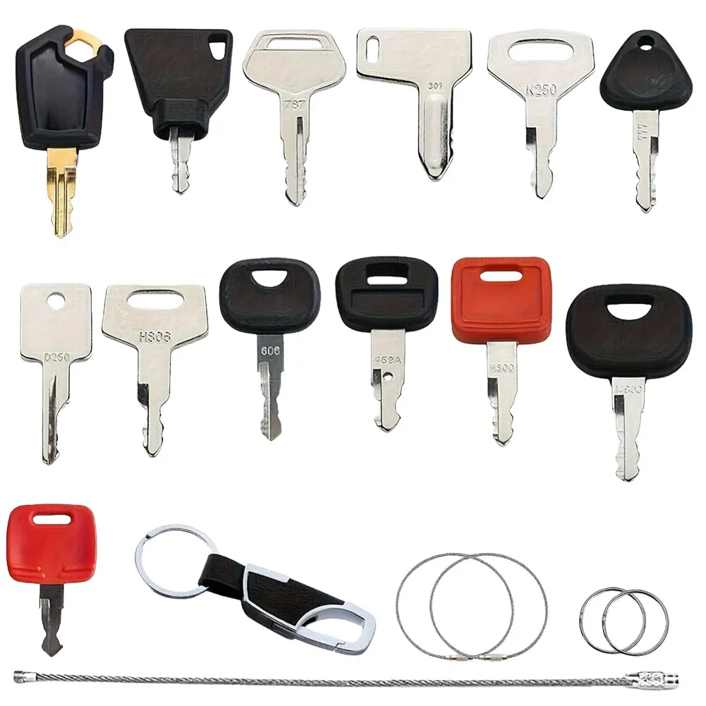 13 PCS  Ignition Key  Sets For Construction Machinery  Tractors And Excavators Replacement  Car Master Key Ignition Set