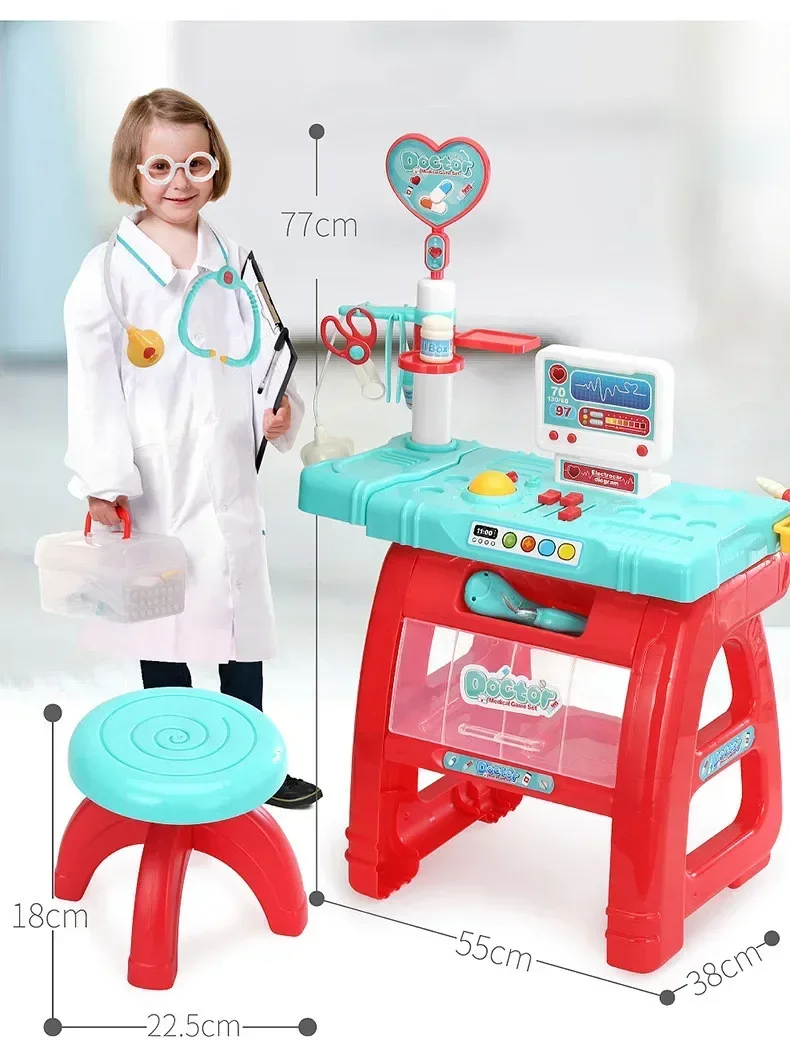 Ensemble de médecin de haute qualité pour enfants, jeu de simulation, stéthoscope, seringue, maison de jeu, jouet coule, cadeau pour bébé, 30 pièces par ensemble