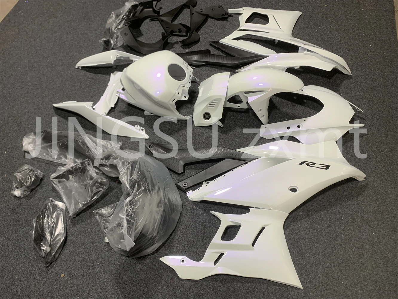 Motorcycle fairing fits YZF-R3 19 2021 22 23 year R25 2019 2020 2021 2022 2023 2024 Fairing White Blue motorcycle housing