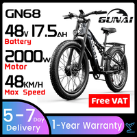 2000W Electric Bicycle, EU Stock GUNAI Dual Motor 26Inch Off Road Fat Tire 48V 17AH Battery Moutain Electric Bike