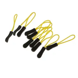 10pcs/Lot Zipper Pulls Replacement Zip Cord Puller Slider Jacket Backpack Black/Red/Yellow