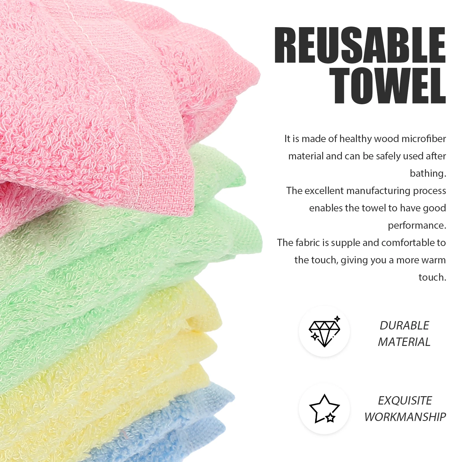 

12Pcs Microfiber Cleaning Towels Wood Fiber Soft Durable Household Kitchen Cleaning Cloths Breathable Drying Dish Towels