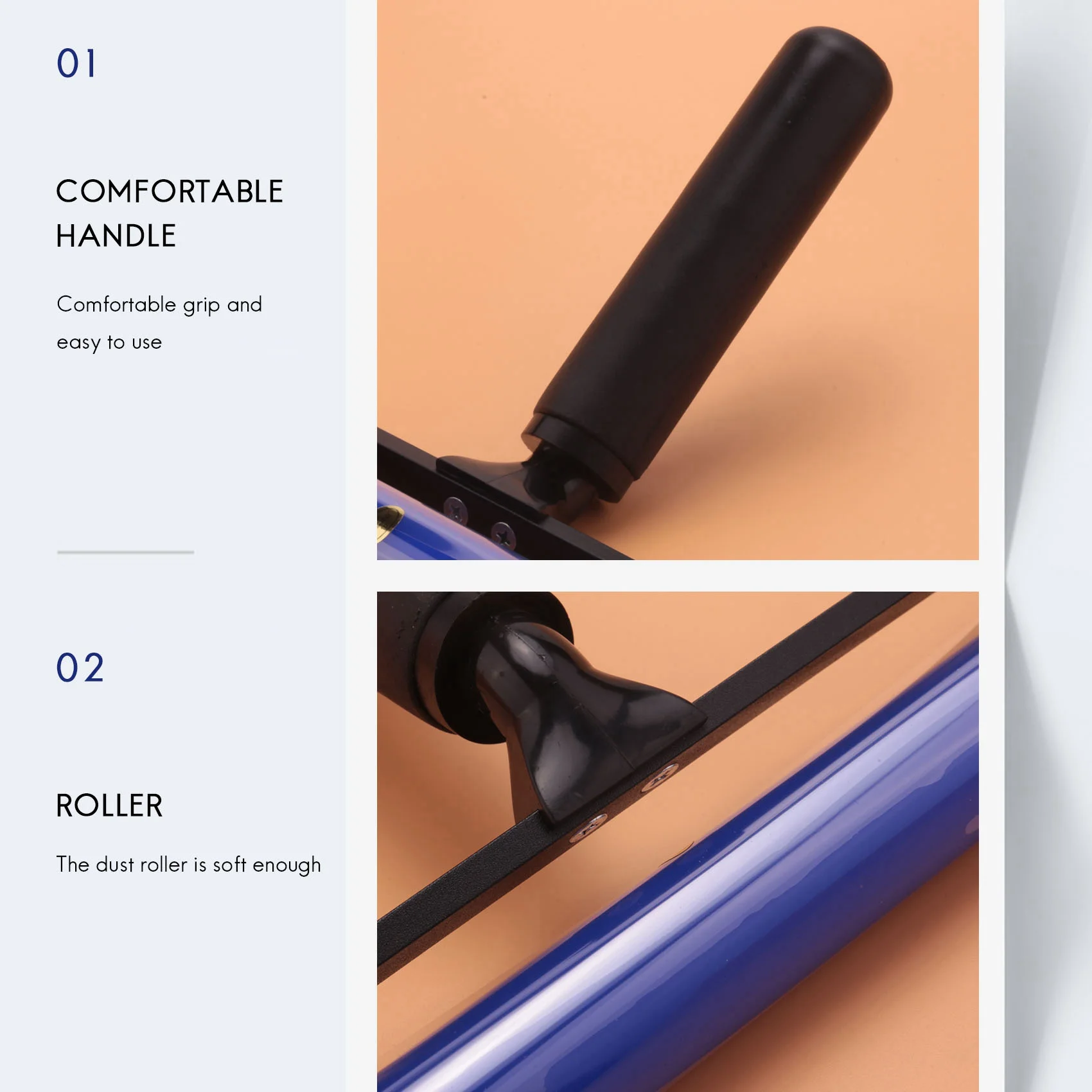 A92P 12 Inch Wide Glue Silicone Soft Rubber Pasting Roller Squeegee Rolling Wheel Anti-Static Sticky Deadener Automotive