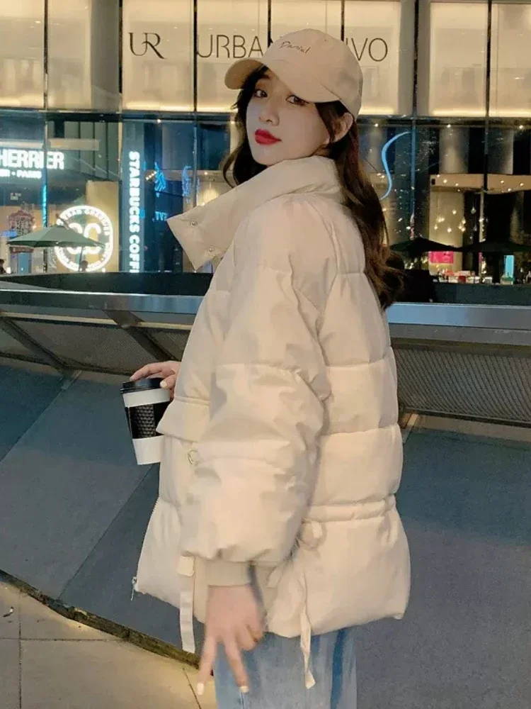 Winter Cotton Puffer Jacket for WomenKorean Fashion Short Warm Bread Jacket Students Outsidewear