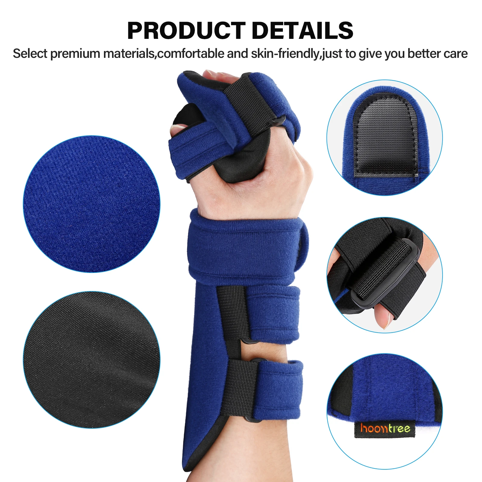 Hand Splint Functional Hand Orthosis Night Immobilizer Wrist Brace with Finger Separator for Stroke Relieve Carpal Tunnel Pain