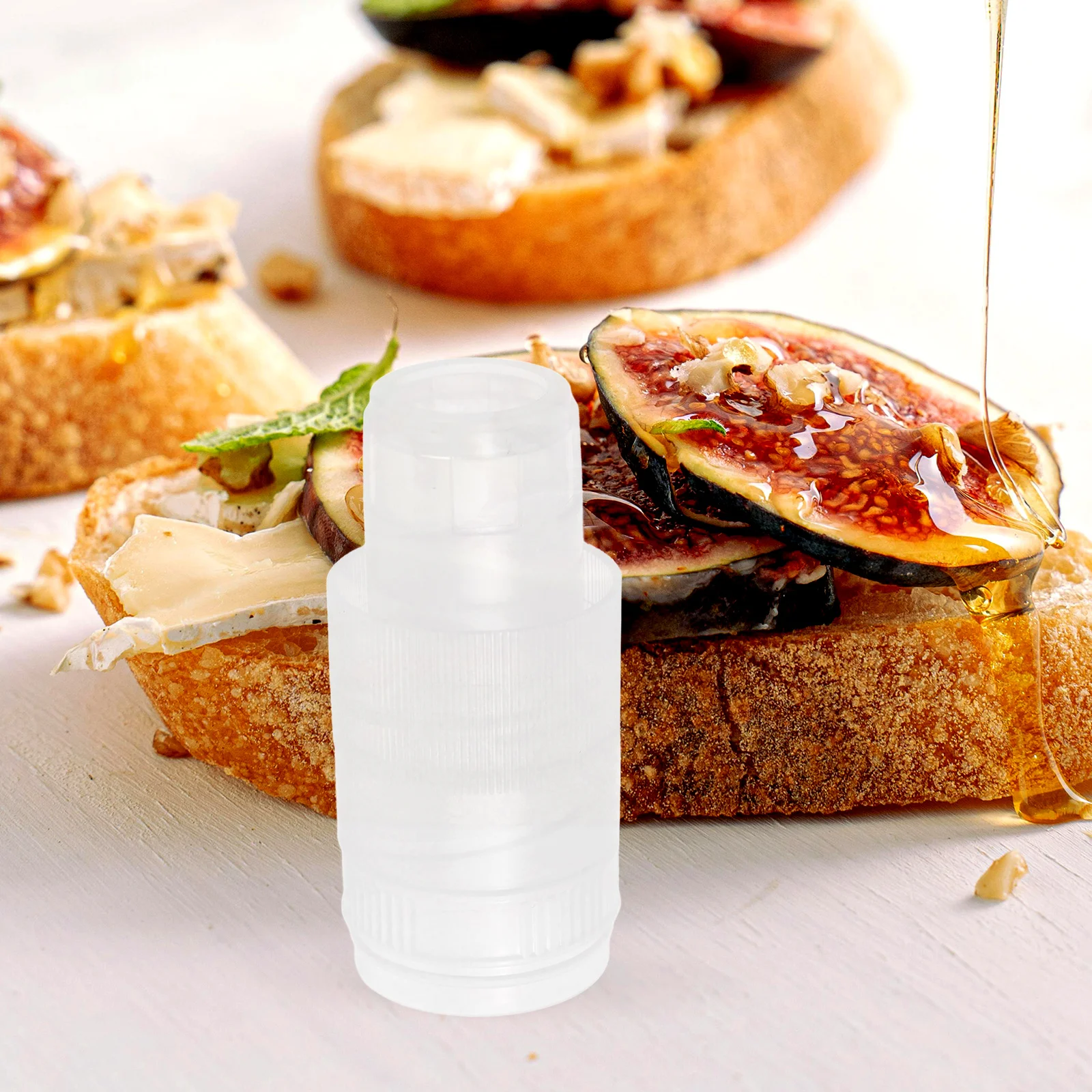 

2 set 2 Sets Transparent Dispenser Screw Seal Sauce Creamer Pet Baby Jar Caps Household Small for Jams Sauces for Honey