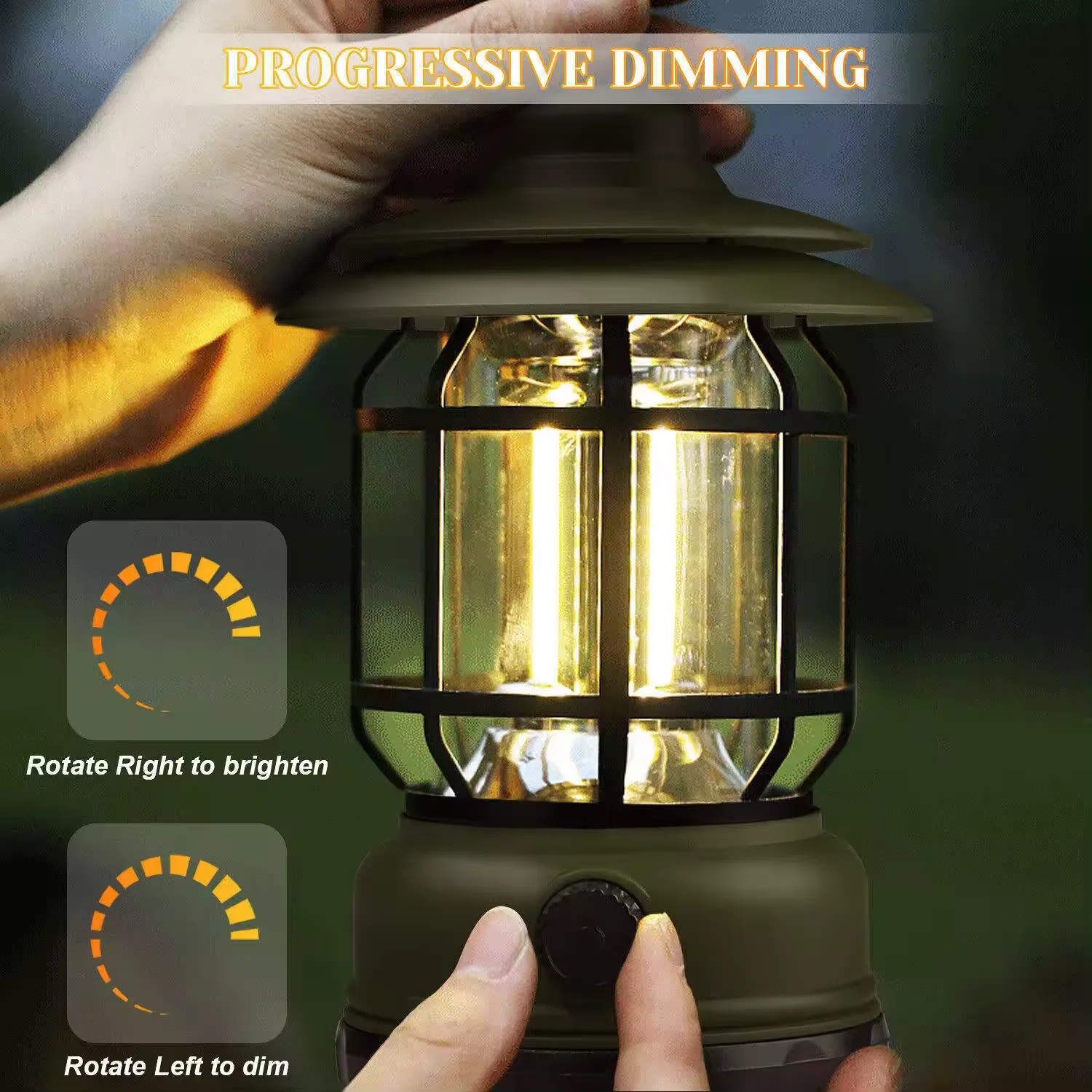 Retro Horse Lantern Rechargeable Multi Functional Outdoor Camping Light LED Outdoor Lighting Portable Light