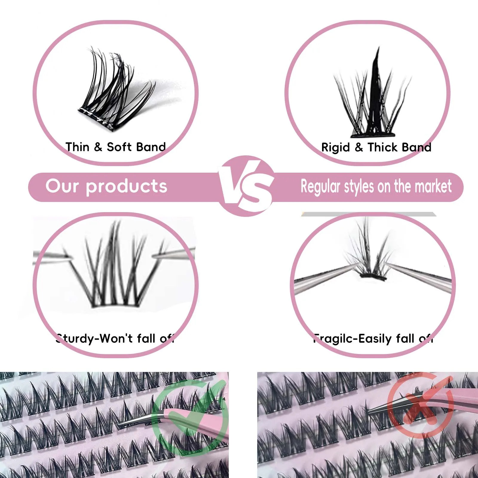 DIY Fashion Lash Extensions Lijmvrij Koreaanse Stijl Meisje Groep lash Gesegmenteerde Natuurlijke Lange Valse Wimper Zelfklevende Wimpers