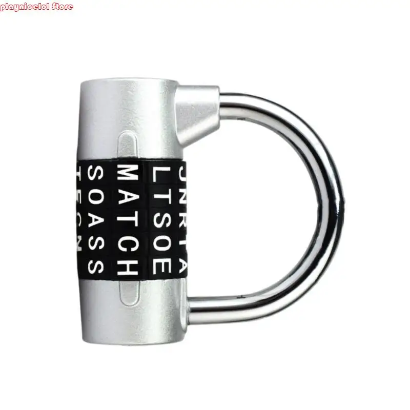 E8BA 5 Letter Combination Padlock Door Handle Password Padlock for Cabinet Luggage