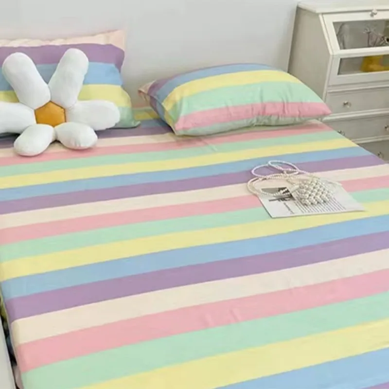 New Product 100% Cotton Printing Bed Mattress Set with Four Corners And Elastic Band Sheets 1pcs Home Textile Fitted Sheet