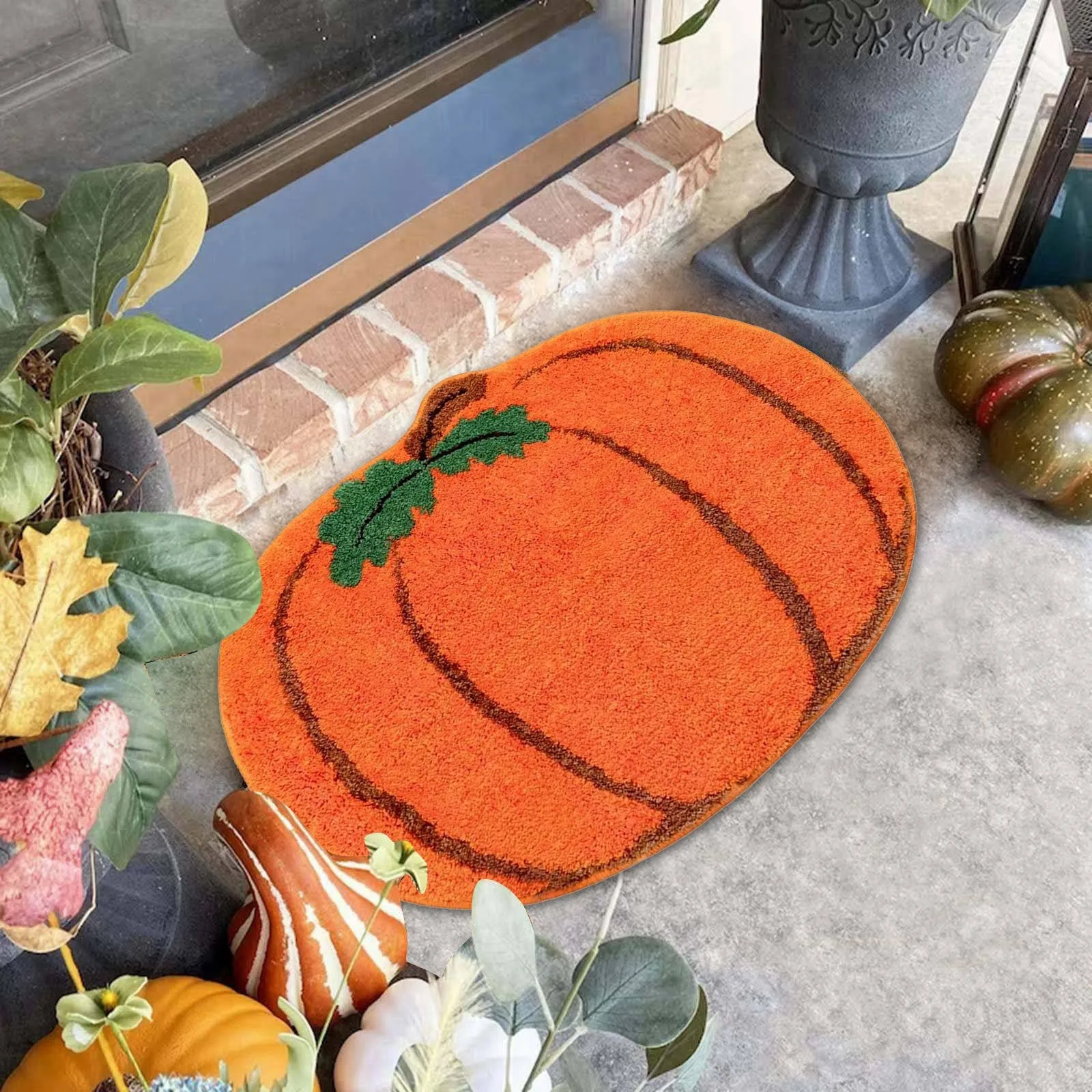 Thanksgiving Pumpkin Rug Holiday Floor Mat Welcome Doormat Faux Rug Doormat Halloween Pumpkin Faux Rug Door Belle Throw Blanket