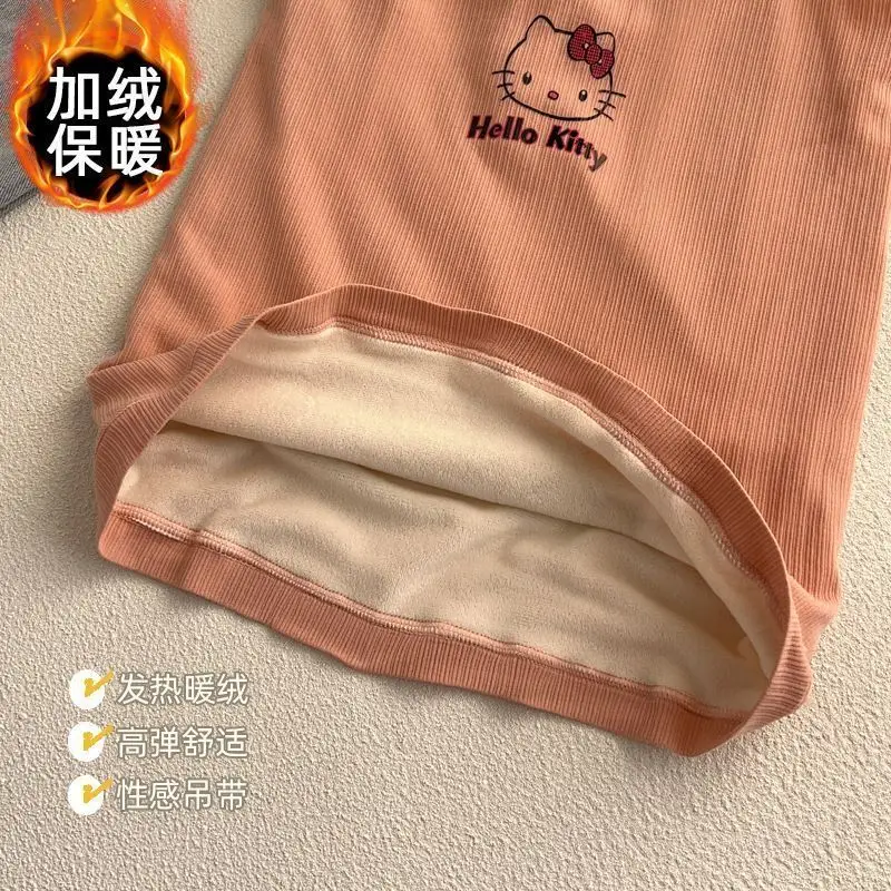 جديد سانريو الكرتون الرسوم المتحركة Hellokitty سترة دافئة المرأة سميكة سليم المناسب الداخلية العلوي للحماية الباردة هدية الكريسماس