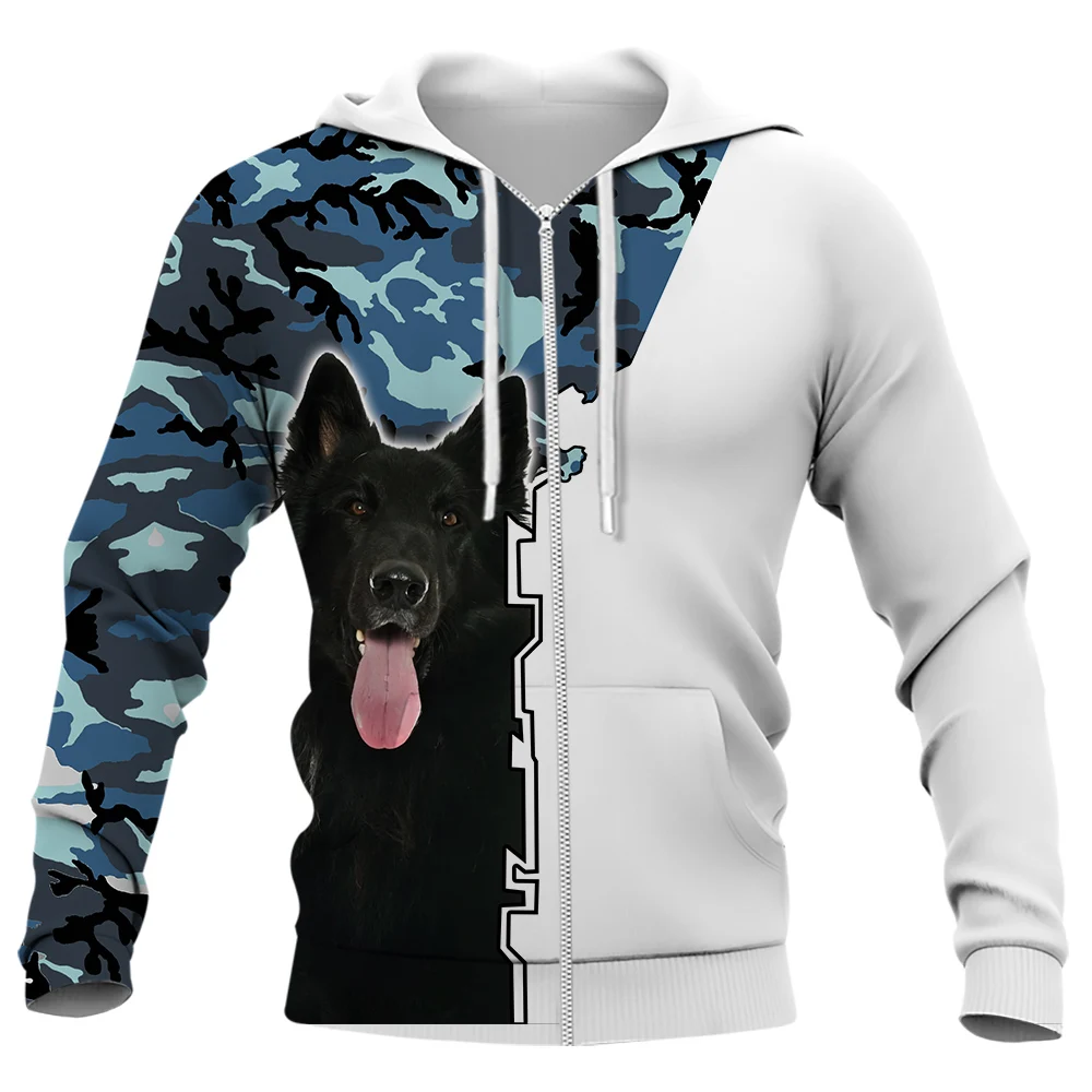 HX Shih Tzu Dog Zip Hoodies 3D Graphic Floral Animals Printed Sweatshirts Fashion Casual Streetwear Harajuku Tops