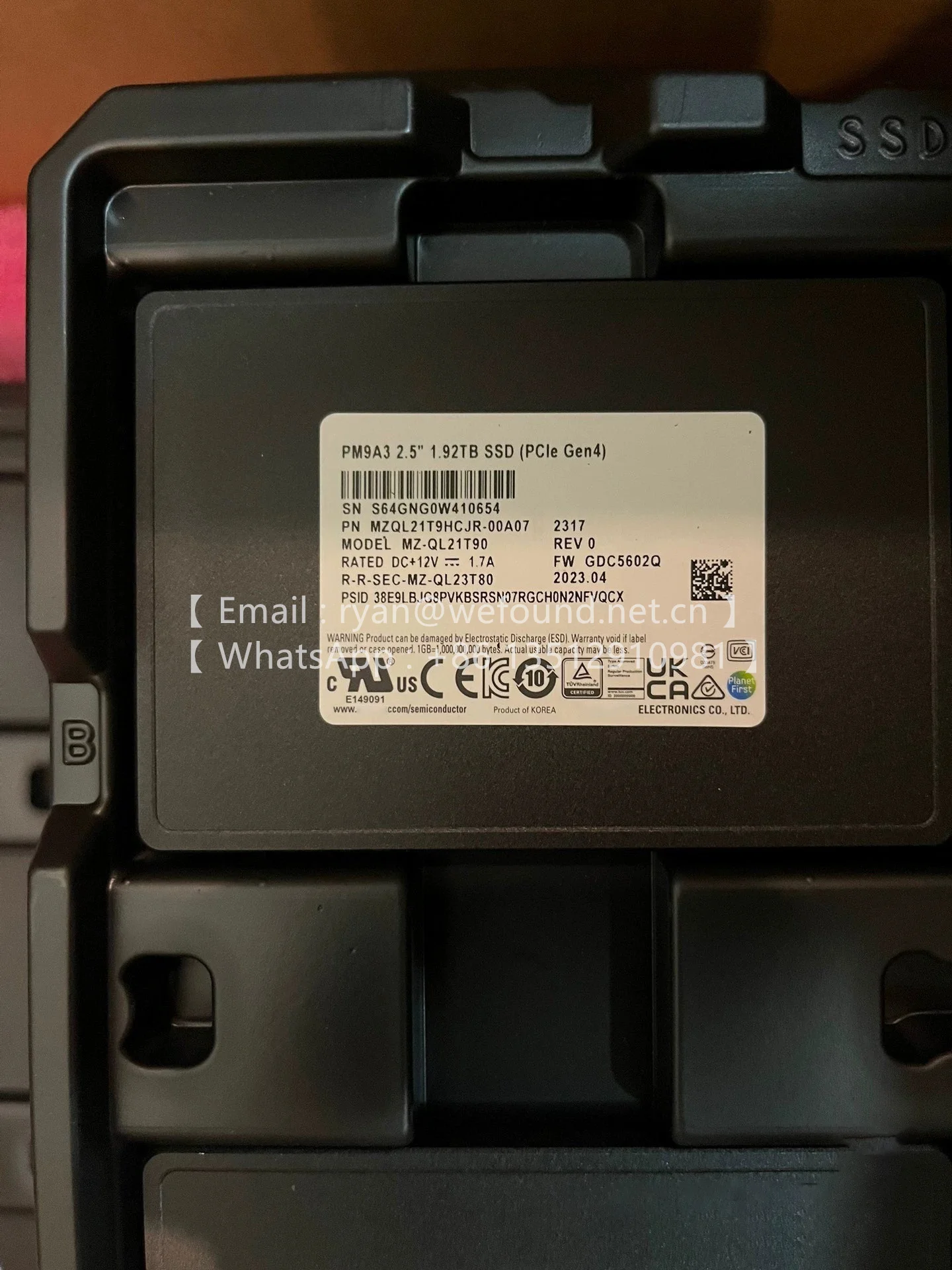 

SSD PM9A3 MZQL21T9HCJR-00A07 1,92 ТБ PCIe 4,0 x4 U.2