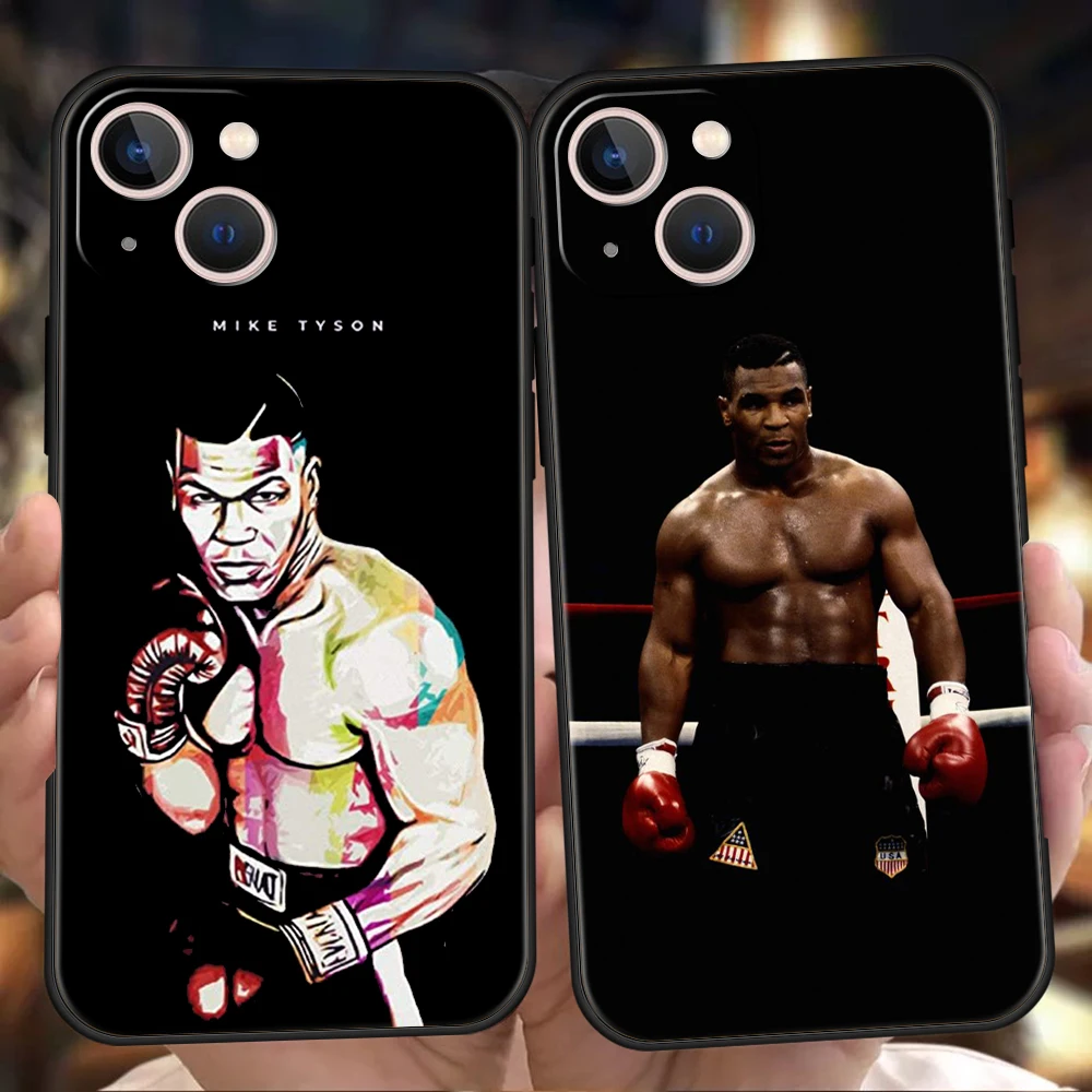 Mike Tyson Boxer Luxury Phone Case For iPhone 11 12 13 14 15 16 Pro Max Mini X XR XS 7 8 Plus SE Silicone Cover Black Funda