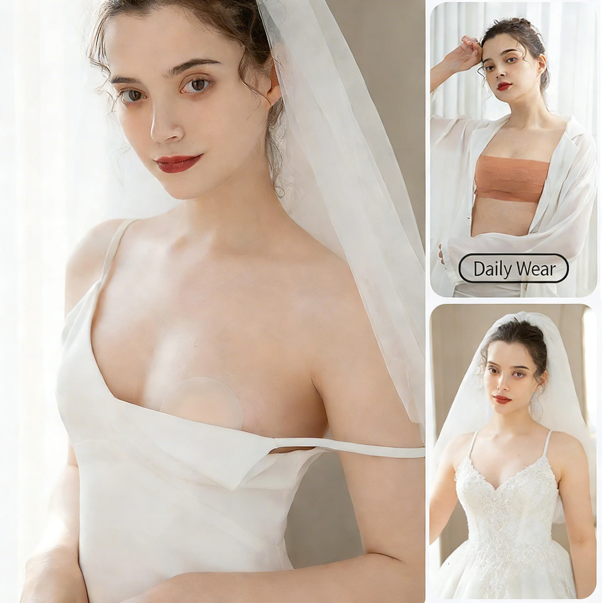 

Невидимые клейкие лепестки груди — ультратонкие силиконовые накладки на соски для платьев с открытой спиной, топов без бретелек и свадебных платьев