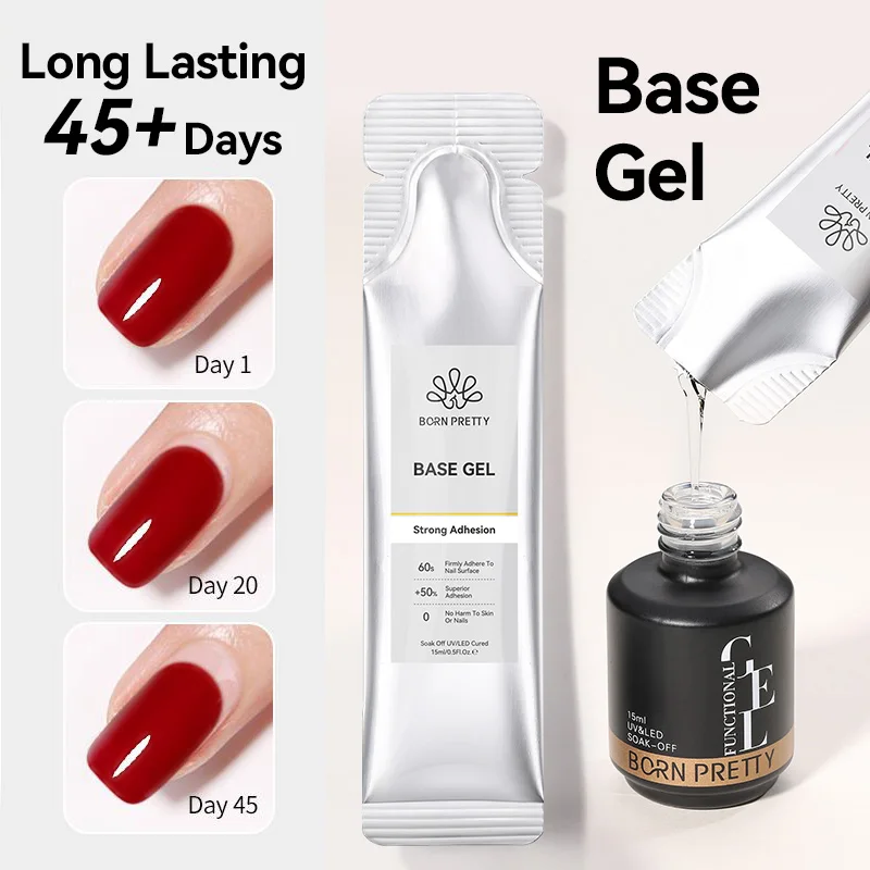 BORN PRETTY 15g Gel de Base Super Shine couche de finition 6 en 1 colle à ongles Gel multi-fonctionnel manucure Nail Art