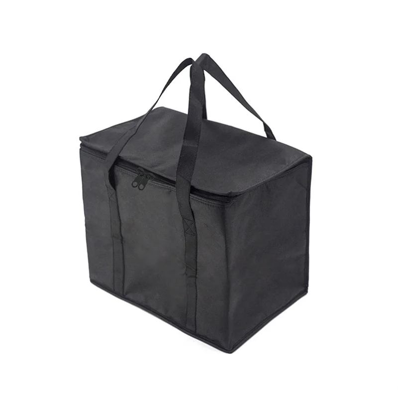 Lunch Bag Black Non-woven Large Capacity Thermal Insulation Bags Bento Aluminum Foil fresh-keeping Ice Bag Takeaway Lunch Box