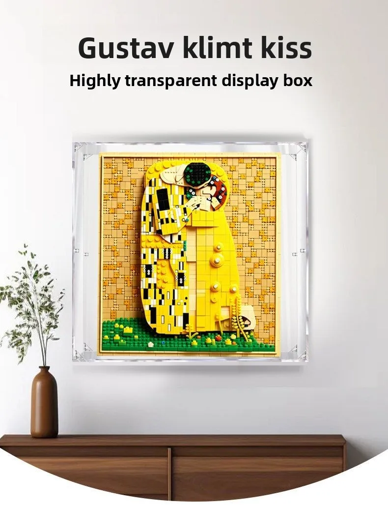 Acrylic Display Box, Transparent Storage Dust Cover for LEGO 31221 Klimt The Kiss Model