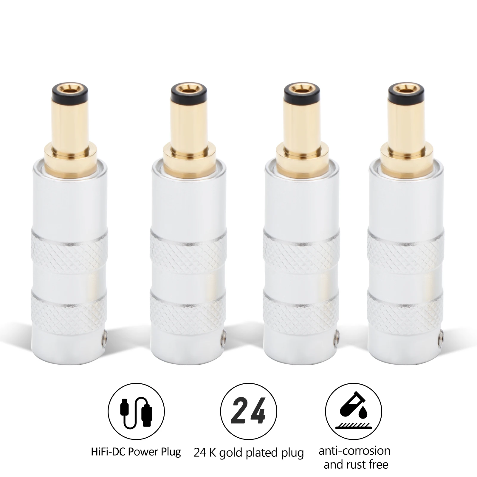 1PCS DC21G DC25G stecker 24K Gold-überzogene Stecker Jack DIY DC Barrel Stecker Stecker Für Audiophile – Detail 5