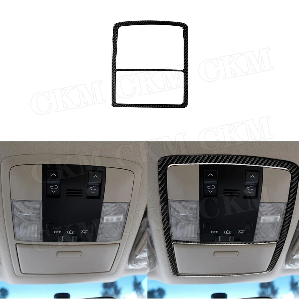 

Carbon Fiber Car Roof Reading Light Trim Frame Decorative Cover Sticker For Toyota Land Cruiser Prado 2010-2018 Accessories