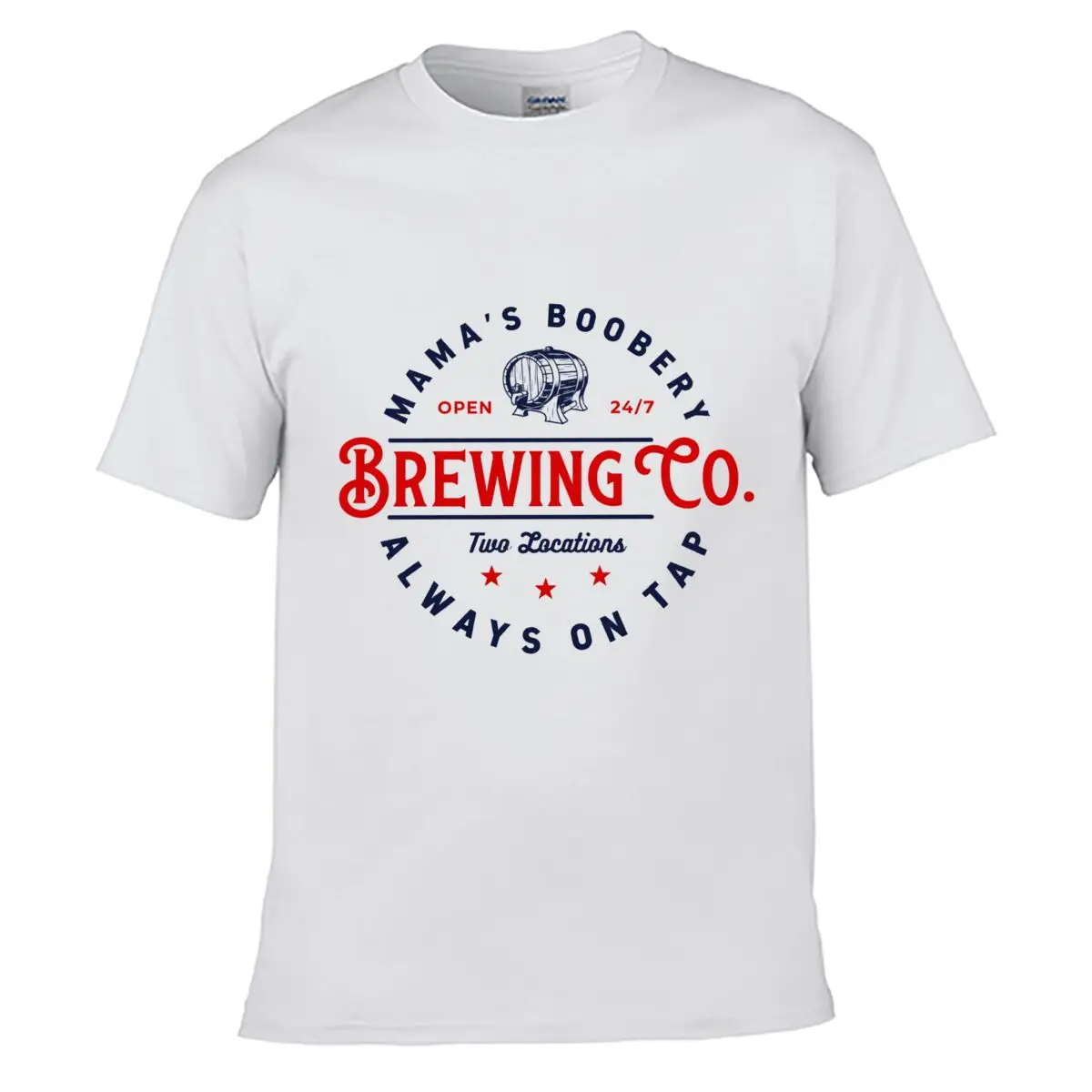 Mamas Boobery Open 24 7 Brewing Co Always On Tap Summer T-shirt Loose Top