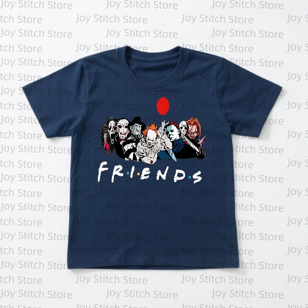 

Horror movie printed men's T-shirt, Gothic short sleeved shirt, and cotton couple Halloween top ， perfect gift for horror fans