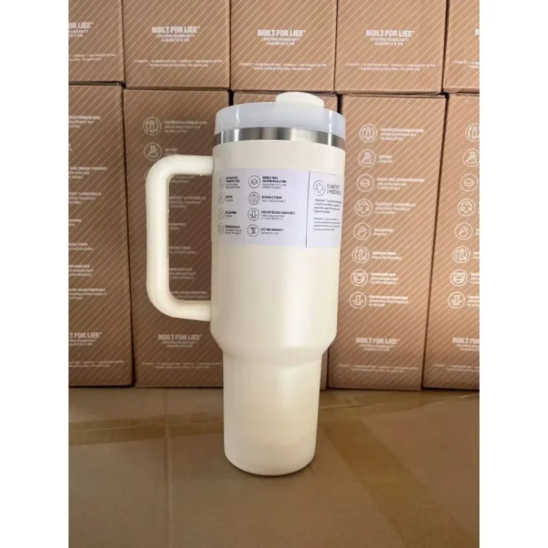 2025 الوافدين الجدد كوب القهوة الحراري مع القش مكنسة من الفولاذ المقاوم للصدأ معزول بهلوان 40 أوقية كوب السفر المثلج الحراري للخارجية #4