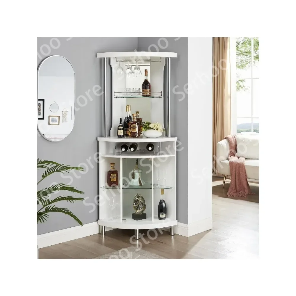 White Corner Bar Cart 72