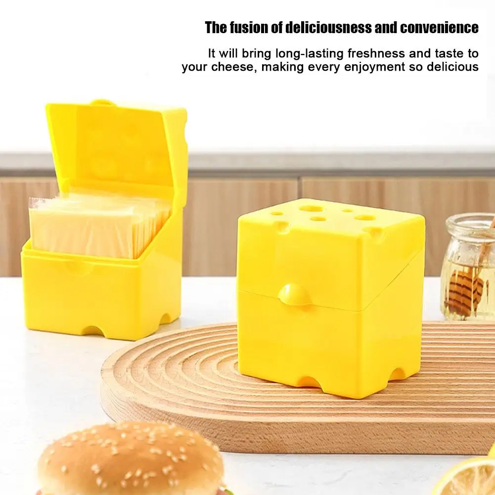 Cheese Slice Crisper Refrigerator Storage Rack Clamshell Preservation Kitchen Packaging Flip Box Box Cheese Storage ABS Che R7V0