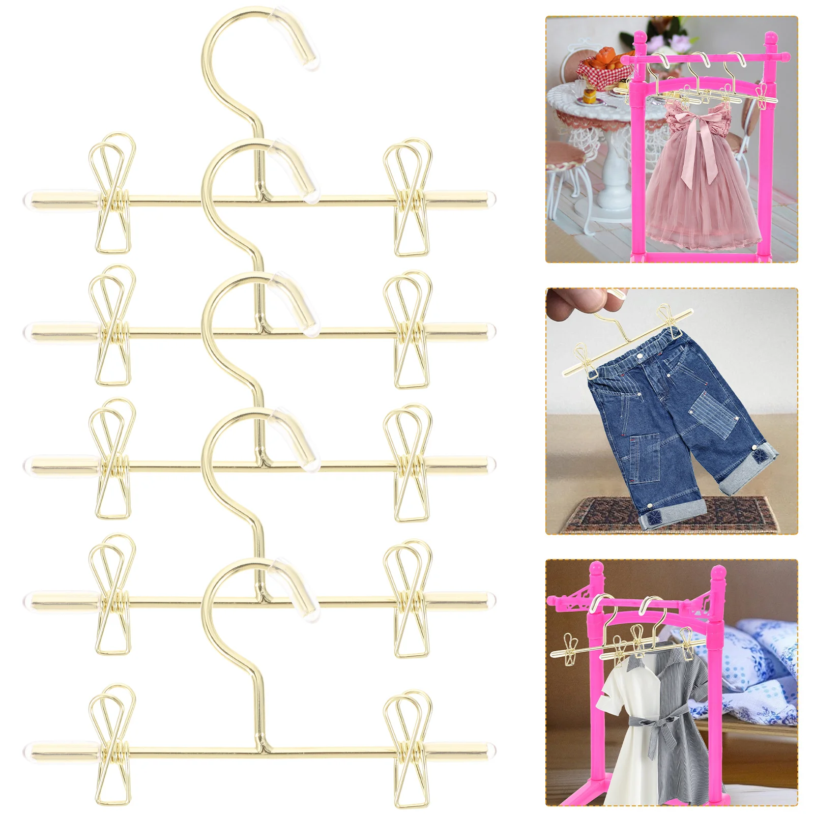 

5 Pcs Hanger Dollhouse Accessories Pants Baby Delicate Small Hangers Garment Mini Props