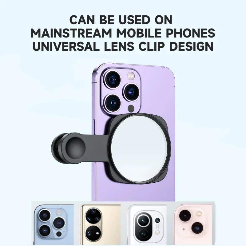 New Mobile Phone Rear Camera HD Reflective Selfie Mirror with Storage Bag for IPhone Photo Video Selfie Vlog Phone Accessories