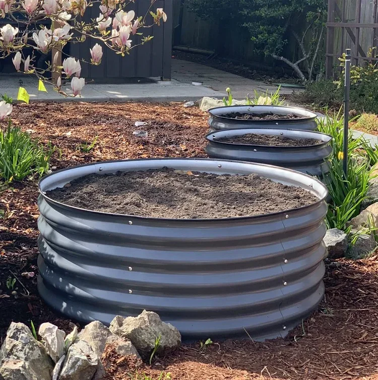 2026 Raised Bed Garden Box 17'' Tall Round Modular Corrugated Metal Raised Garden Bed