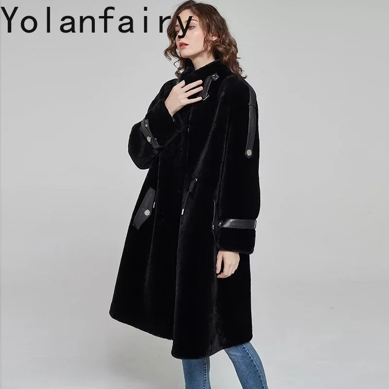 

Real Fur Jacket Women Warm Natural Sheepskin Fur Coat Genuine Leather Fur Coats for Women Long Coat Jackets Jaqueta Feminina SGG