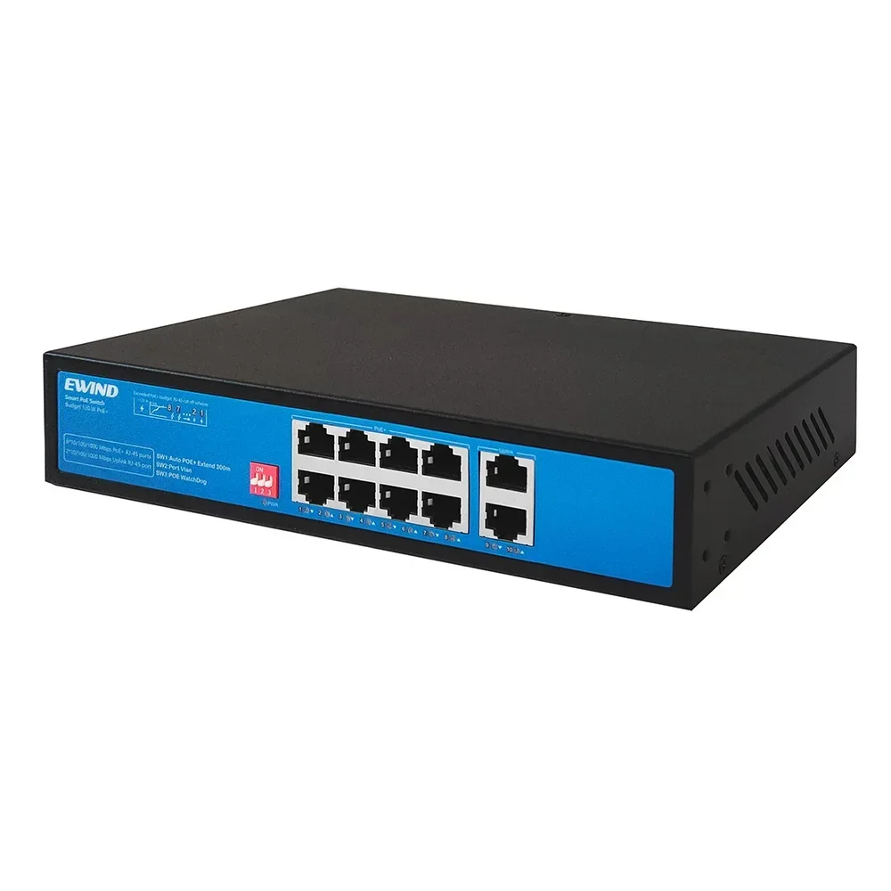 

Новая сеть EWIND POE Ethernet 10/100/1000 Мбит/с гигабитный сетевой коммутатор с кодовым переключателем 10 портов 2 порта Uplink RJ45