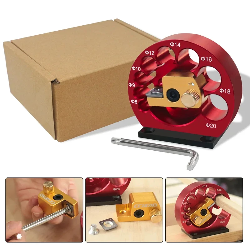 

Dowel Plate, Adjustable Dowel Maker Jig Kit,8-20mm Electric Drill Milling Dowel Round Rod Auxiliary Tool with Carbide Blades