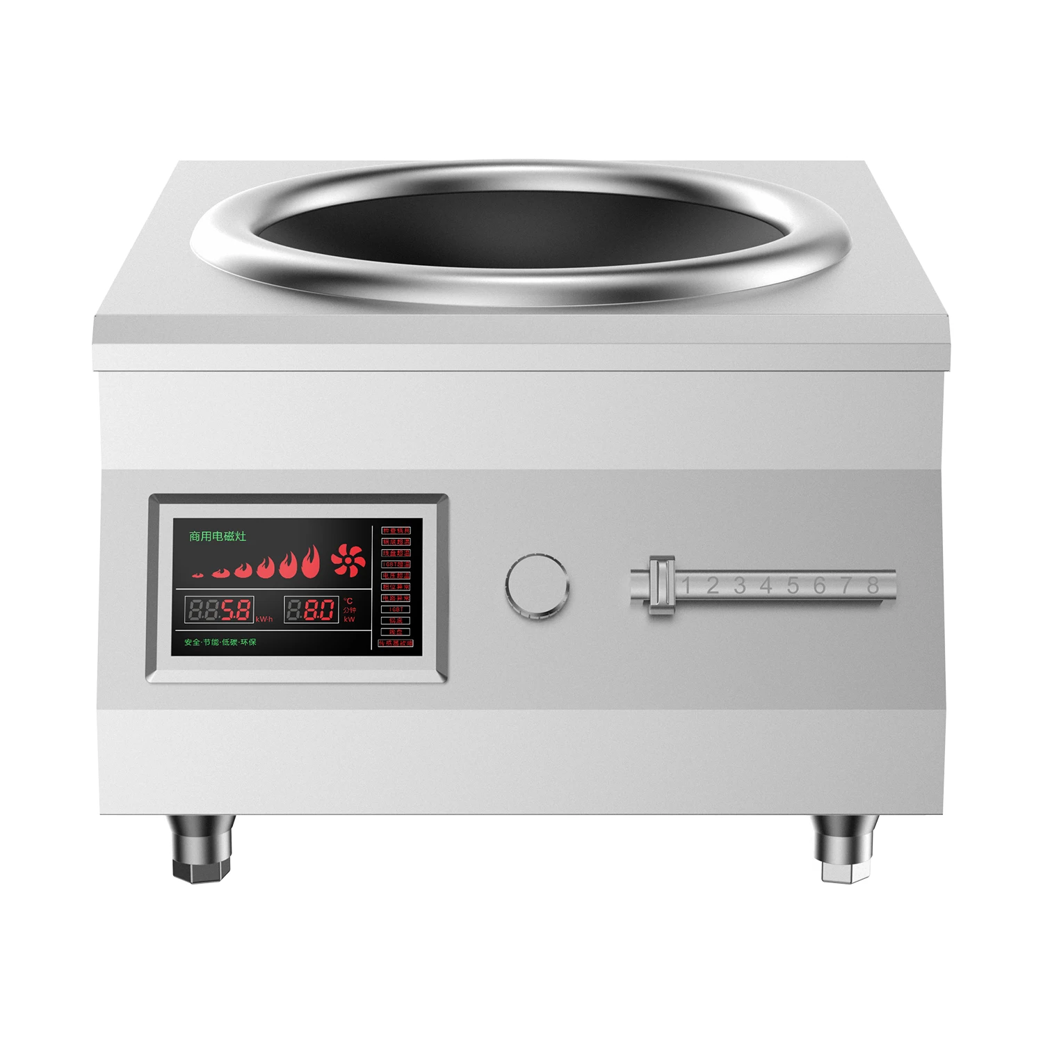 High Power 8KW Electric Induction Cooktop, Stainless Steel Wok Stove, Commercial Kitchen Use, Household Cooking Appliance
