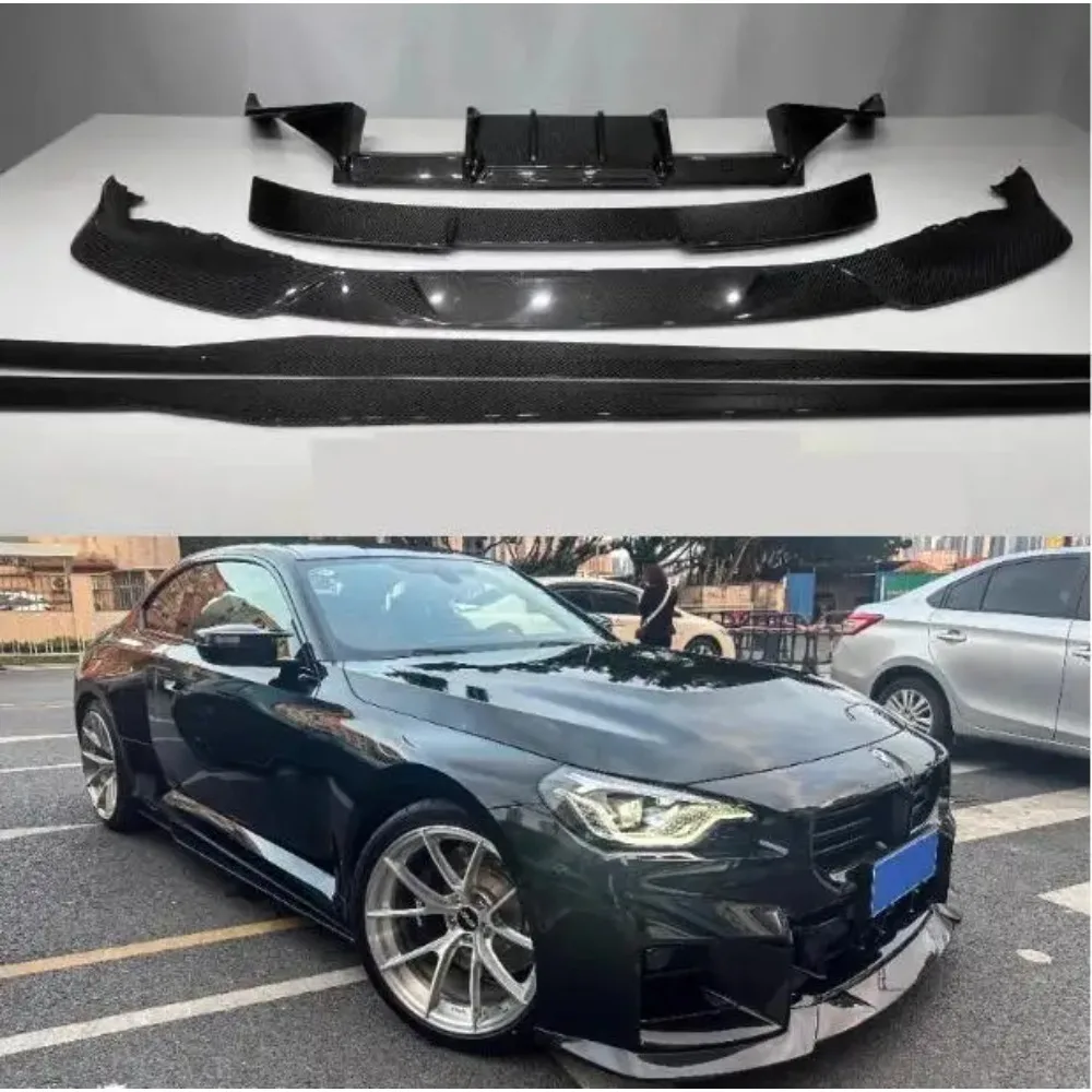 Real Dry Carbon Bumper Front Lip Rear Trunk Diffuser Spoiler Side Skirt R44 Full Body Kit for BMW G87 M2 2023 2024 