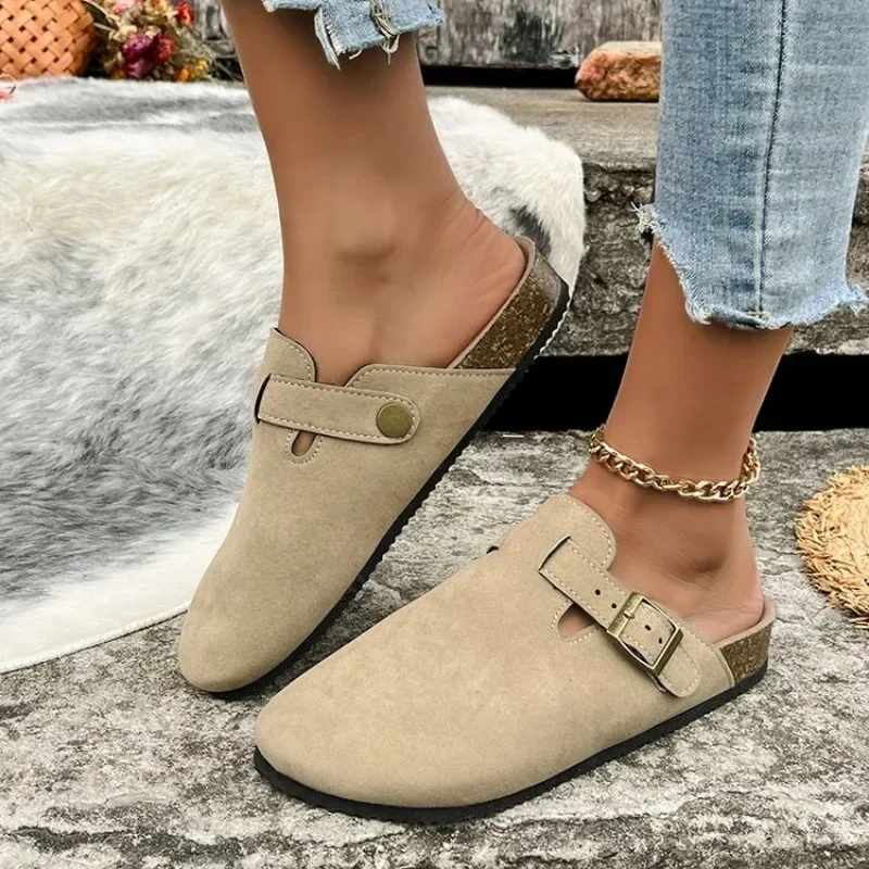 Cork Footbed Clogs for Women Men Fashion Leather Mules Comfort Potato Shoes with Arch Support Indoor Outdoor Flat Slides