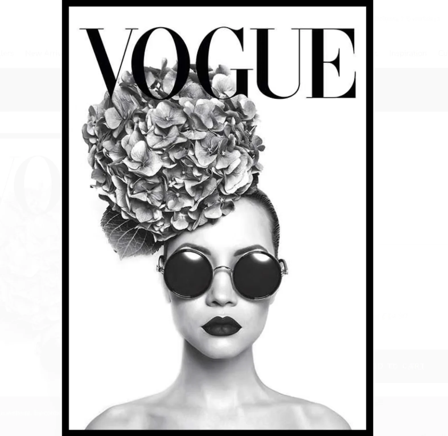 VOGUE Black White Fashion Lady Wall Art Canvas Prints Posters Decor, Decor for Bedroom, Living Room, Boutique Salon