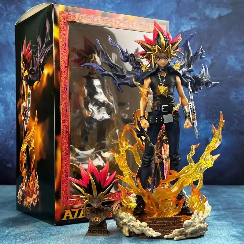 Anime Yu-Gi-Oh!-Dark Yugi Atem Actionfiguren Desktop-Dekoration Anime-Modellfiguren Doppelköpfiges Computergehäuse Dekoration Geschenk