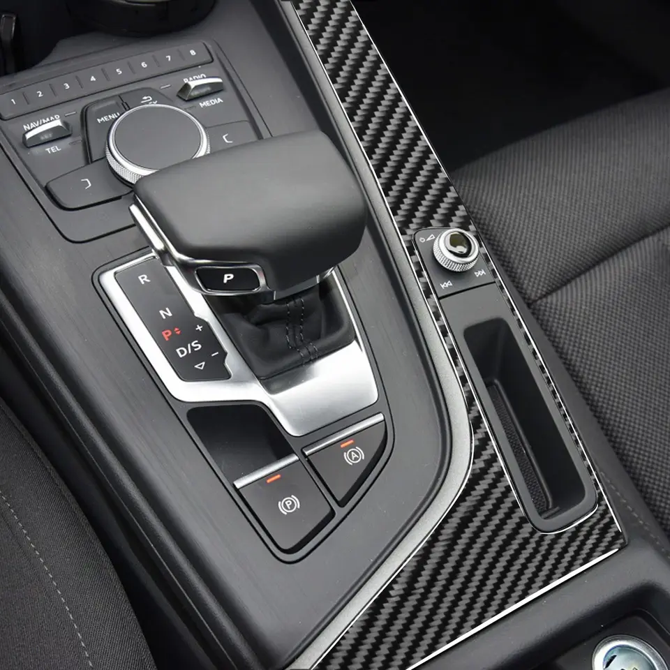For Audi A4 B9 A5 S5 Console Gear Shift Box Carbon Fiber ABS Frame